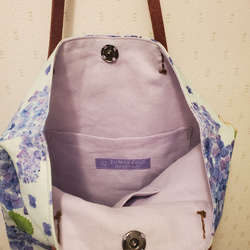 初夏のお散歩バッグ【紫陽花　セージ】 5枚目の画像