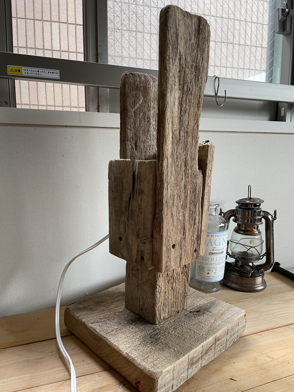 ★⭐︎ 合わせ板のテーブルランプ　⭐︎★ 流木ランプ　テーブルランプ 5枚目の画像
