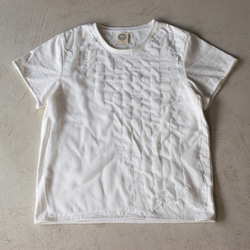 4way レイヤードT〔綿100%〕水面のようなさりげない透け感 minamoTシャツ [white] 10枚目の画像