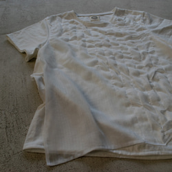 4way レイヤードT〔綿100%〕水面のようなさりげない透け感 minamoTシャツ [white] 3枚目の画像
