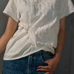 4way レイヤードT〔綿100%〕水面のようなさりげない透け感 minamoTシャツ [white] 6枚目の画像