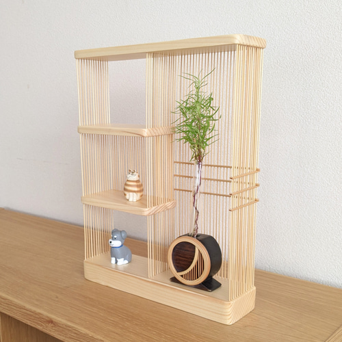 駿河竹細工 ウォールシェルフ 飾り棚 飾り台 一輪挿し インテリア