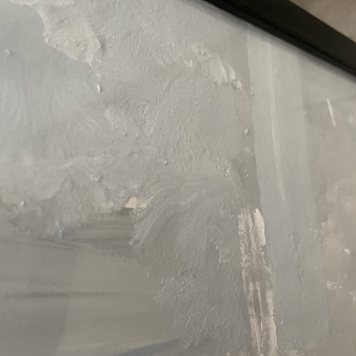 原画 一点物 テクスチャーアート グレー ブルー 青 白 ホワイト