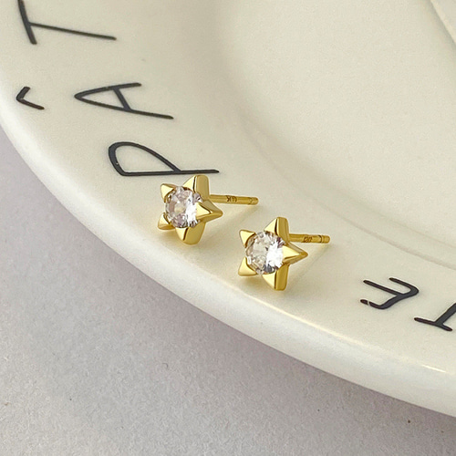 SV925 小ぶり キラキラ 星 スタッド ミニピアス シルバー925