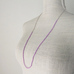パープル KABURU 留め具のない かぶるタイプのガラスビーズネックレス 金属アレルギー対応 紫 10枚目の画像