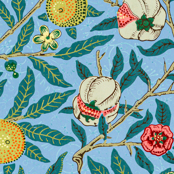 ウィリアムモリス Four Fruits / アートポスター William Morris 縦長 ブルー グリーン 花 4枚目の画像