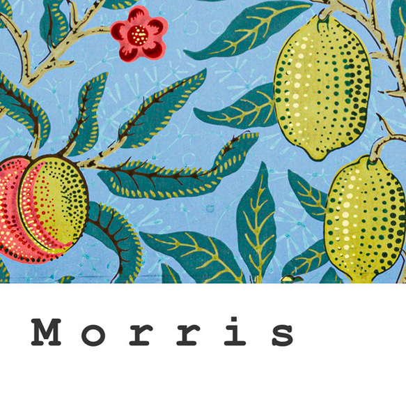 ウィリアムモリス Four Fruits / アートポスター William Morris 縦長 ブルー グリーン 花 5枚目の画像