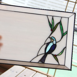 ステンドグラスのトレー・小鳥（大） 5枚目の画像