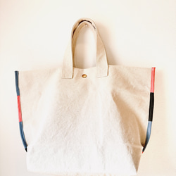 17⁂ パイピングのトートバッグ（生成り）8号ビンテージ帆布 トート