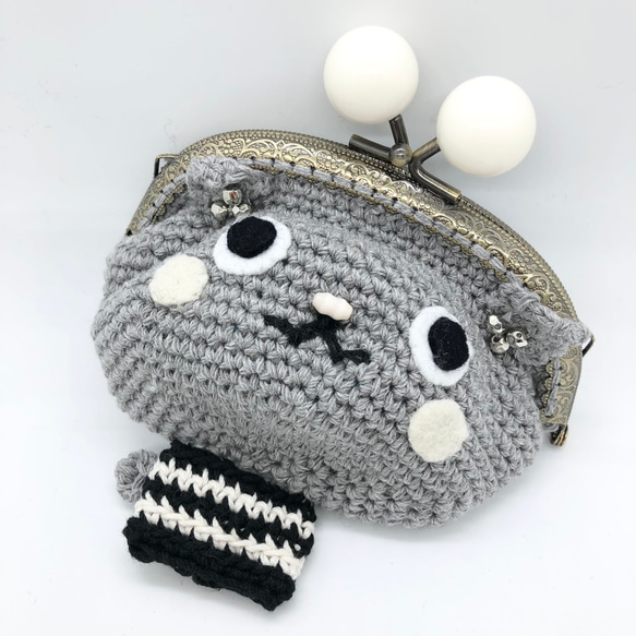 いろいろねこがま口ポーチ『イノセントちゃん（白）』 ポーチ