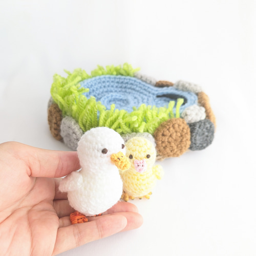 あみぐるみ アヒル カエルさん 【受注製作になります】 あみぐるみ