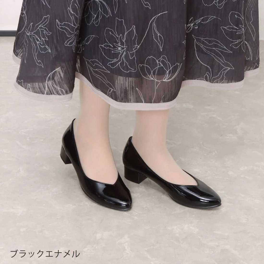 晴雨兼用のキレイめパンプス】！レインVカット3㎝ヒールパンプス