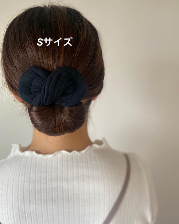 【累計2000本突破】《受注制作》デフトバン　おだんご　ヘアアクセサリー　ヘアアレンジ　夏　ブラック 1枚目の画像