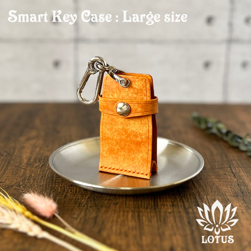 スマートキーケース】 Lサイズ 直立式 オレンジ Orange イタリアン