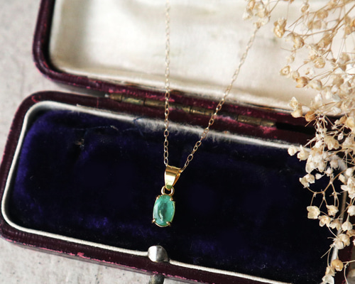 14kgf＊ ザンビア産・宝石質エメラルド ネックレス | MAISON Cieluna