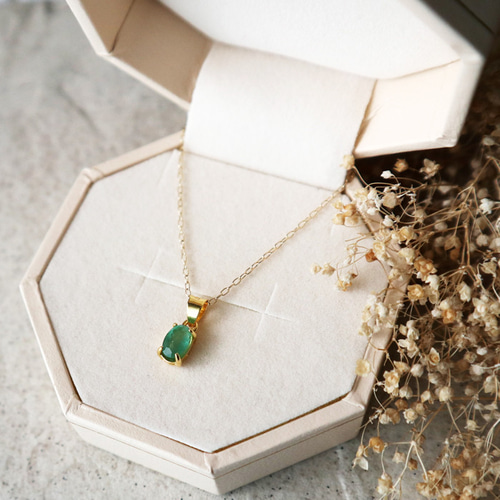 Jewelry i エメラルド ネックレス 5月誕生石 カラーストーン 一