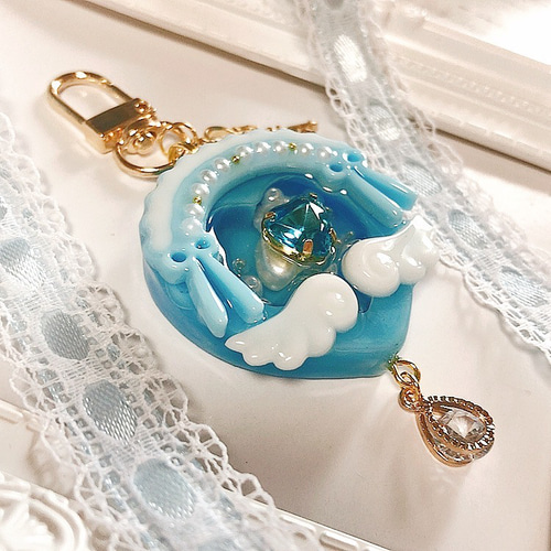 シャカシャカキーホルダー　ブルージャム瓶シェイカー シャカシャカキーホルダーブルージャム瓶シェイカー