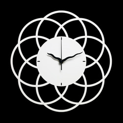 【OPUS Dongqi Metalworking】ヨーロピアンアイアンアート椿時計-咲く（白）/メタル掛け時計/椿の花型掛け時 1枚目の画像