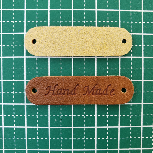 タグ 革タグ ハンドメイド ロゴ 焦茶 10枚セット T-321 ワッペン