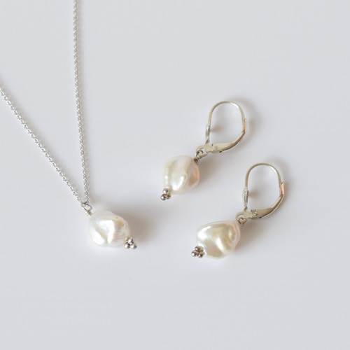 ギフトセット 淡水パール ネックレス ピアス イヤリング