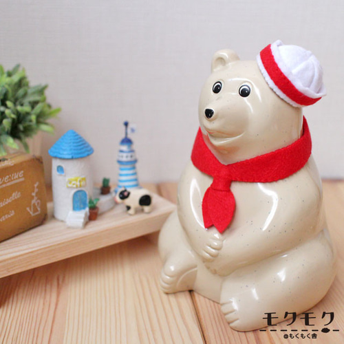 しろくま貯金箱　クリスマス　着せ替え　飾り 机/セリア/ハンドメイド/しろくま貯金箱きせかえ/しろくま貯金箱