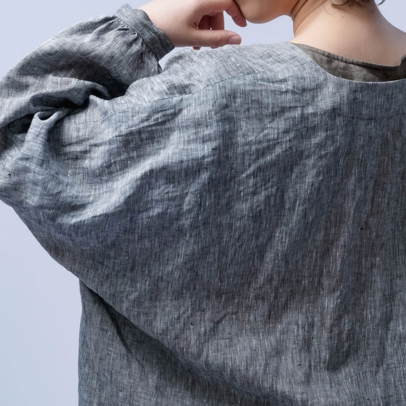 [wafu] 亞麻外套，永恆的青年布罩/灰色 h002d-gry1 第16張的照片
