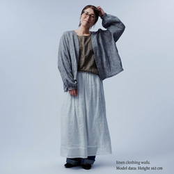 [wafu] 亞麻外套，永恆的青年布罩/灰色 h002d-gry1 第6張的照片