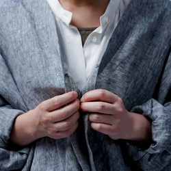 [wafu] 亞麻外套，永恆的青年布罩/灰色 h002d-gry1 第18張的照片