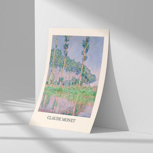 クロード モネ、ポプラ並木、風景画、ポスター、シンプルモダン