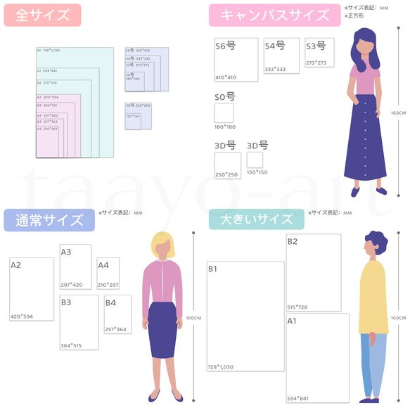 ポスター・キャンバスサイズ確認用 イラスト オーダーストップ taayo 