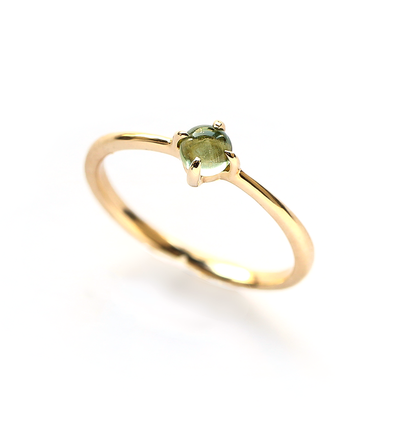 モルダバイト K10ピンキーリング カボションカット ~MUOT~