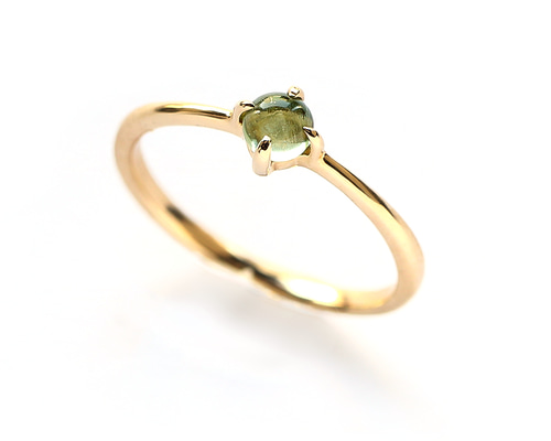 モルダバイト　ヒーリングストーン　 k10リング　13号 モルダバイト K10ピンキーリング カボションカット ~MUOT~ 指輪