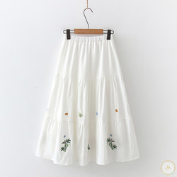 花刺繡スカート 1枚目の画像