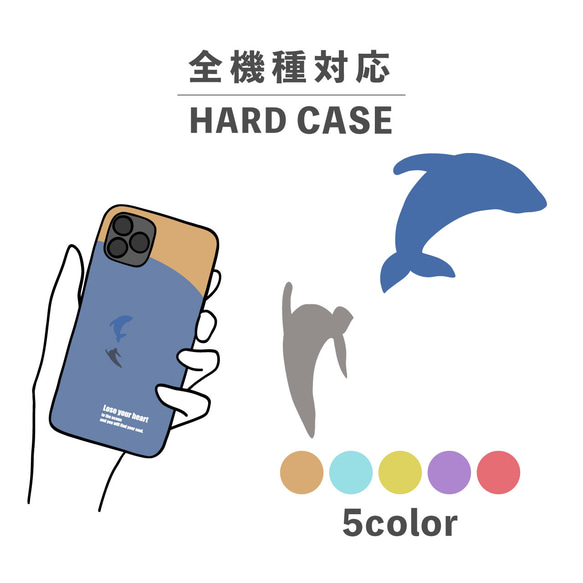 鯨魚鯨海海洋生物智慧型手機保護殼適用於所有型號後背式硬殼 NLFT-HARD-00d 第1張的照片