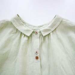 2way tuck & gather blouse (pistachio/linen) 3枚目の画像