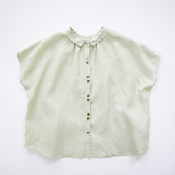 2way tuck & gather blouse (pistachio/linen) 2枚目の画像