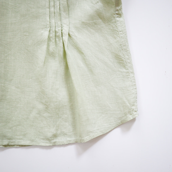 2way tuck & gather blouse (pistachio/linen) 6枚目の画像