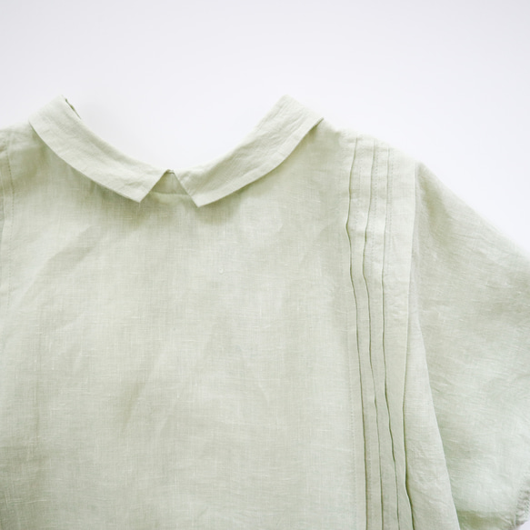 2way tuck & gather blouse (pistachio/linen) 5枚目の画像
