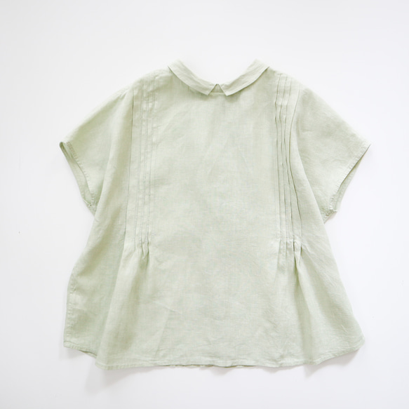 2way tuck & gather blouse (pistachio/linen) 4枚目の画像