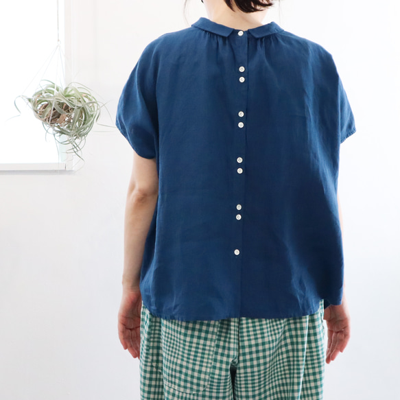 2way tuck & gather blouse (pistachio/linen) 14枚目の画像