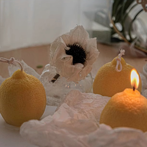 レモン蠟燭 アロマキャンドル 特別な香り ストレス解消 少女 アロマ シミュレーション 2枚目の画像