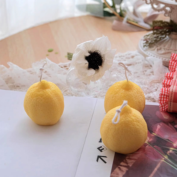 レモン蠟燭 アロマキャンドル 特別な香り ストレス解消 少女 アロマ シミュレーション 3枚目の画像