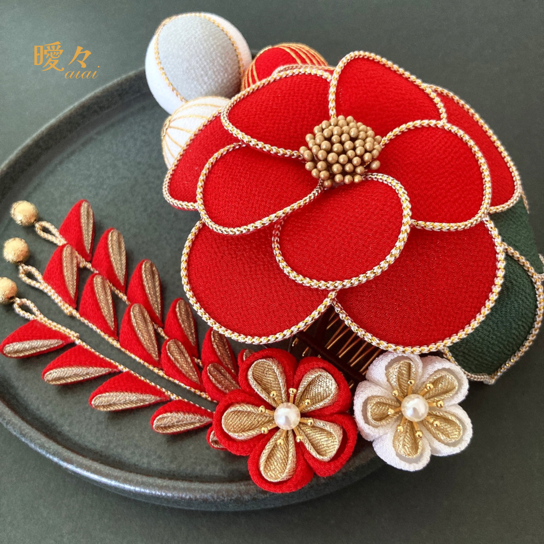 【Tsubaki】和装　着物　振袖　袴　色打掛　成人式　卒業式　七五三　和装結婚式　赤　ゴールド 13,860円