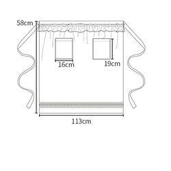 ホワイト　フリル　フレンチスタイル　ウエストエプロン　レディースエプロン　 6枚目の画像