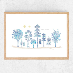 青い森✴︎ 北欧インテリアポスター◻︎ 1枚目の画像