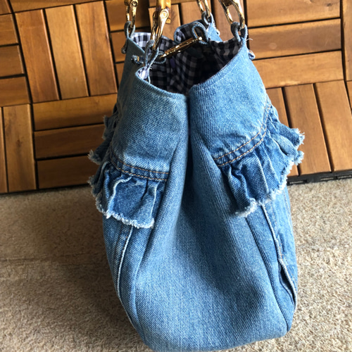 デニムフリルバッグ トートバッグ 6shop 通販 16185185｜Creema