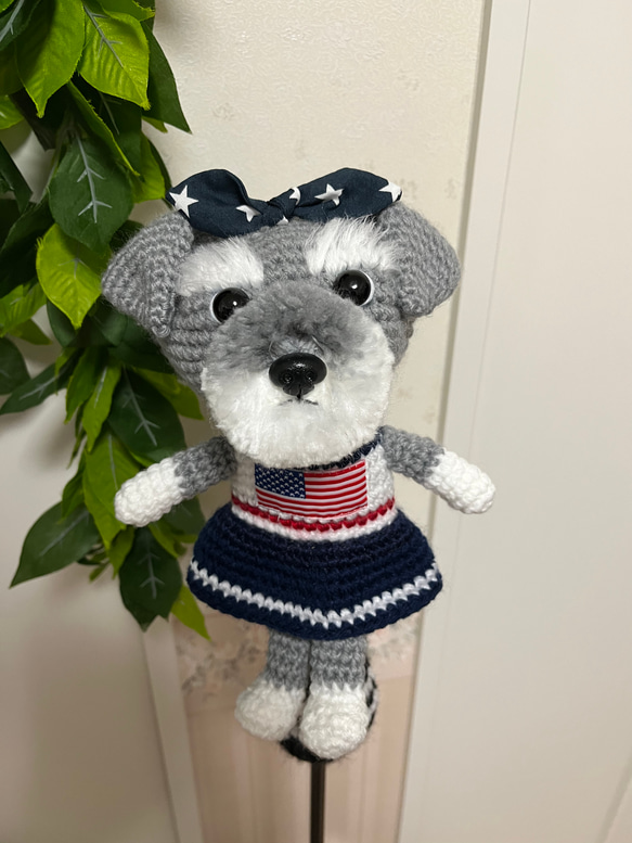 ゴルフ ヘッドカバー シュナウザー 女の子 あみぐるみ れいか 通販