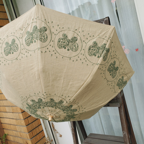 ミナペルホネンUV カットハンドメイド折り畳み日傘収納袋付き 傘・日傘