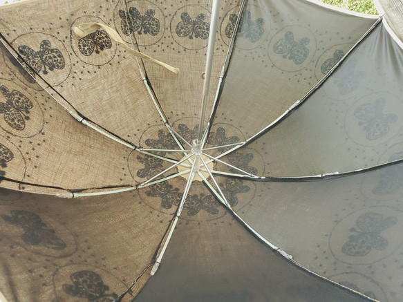 ミナペルホネンUV カットハンドメイド折り畳み日傘収納袋付き 2枚目の画像