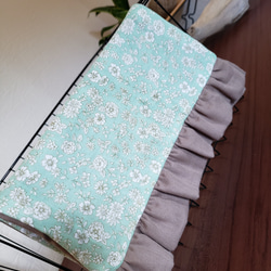 フリルが可愛いフラワーガーゼタオル ミントグリーン&モカ No.7 バス  